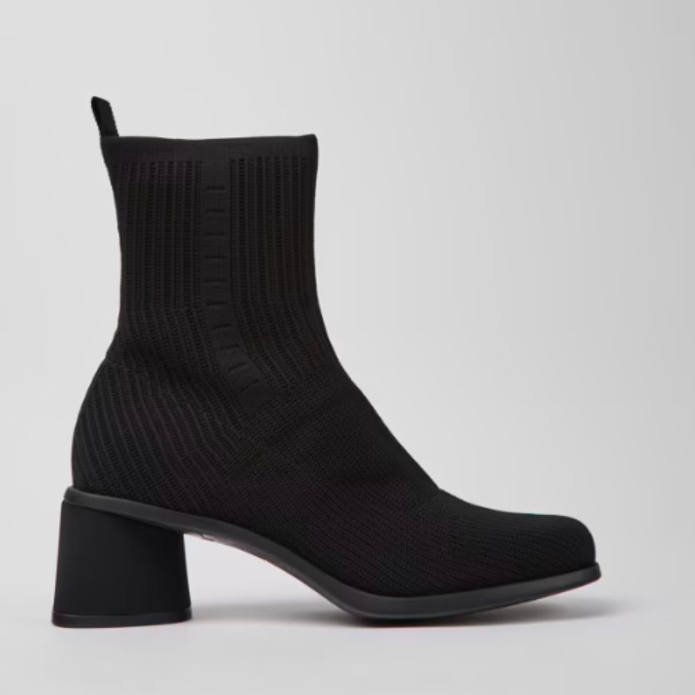 Camper Black Knit Sock Ankle Boots